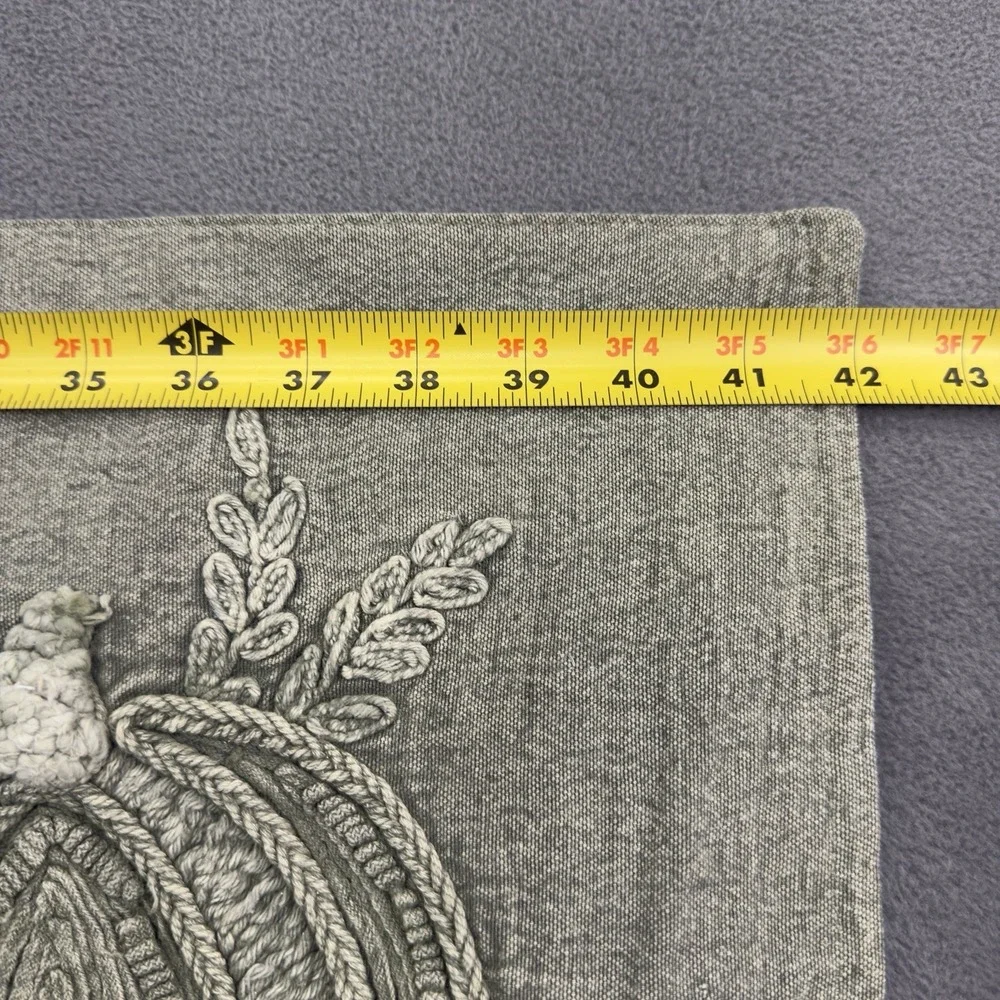 Rachel Ashwell The Farmhouse Embroidered Table Runner Pumpkins Green 14x44 New